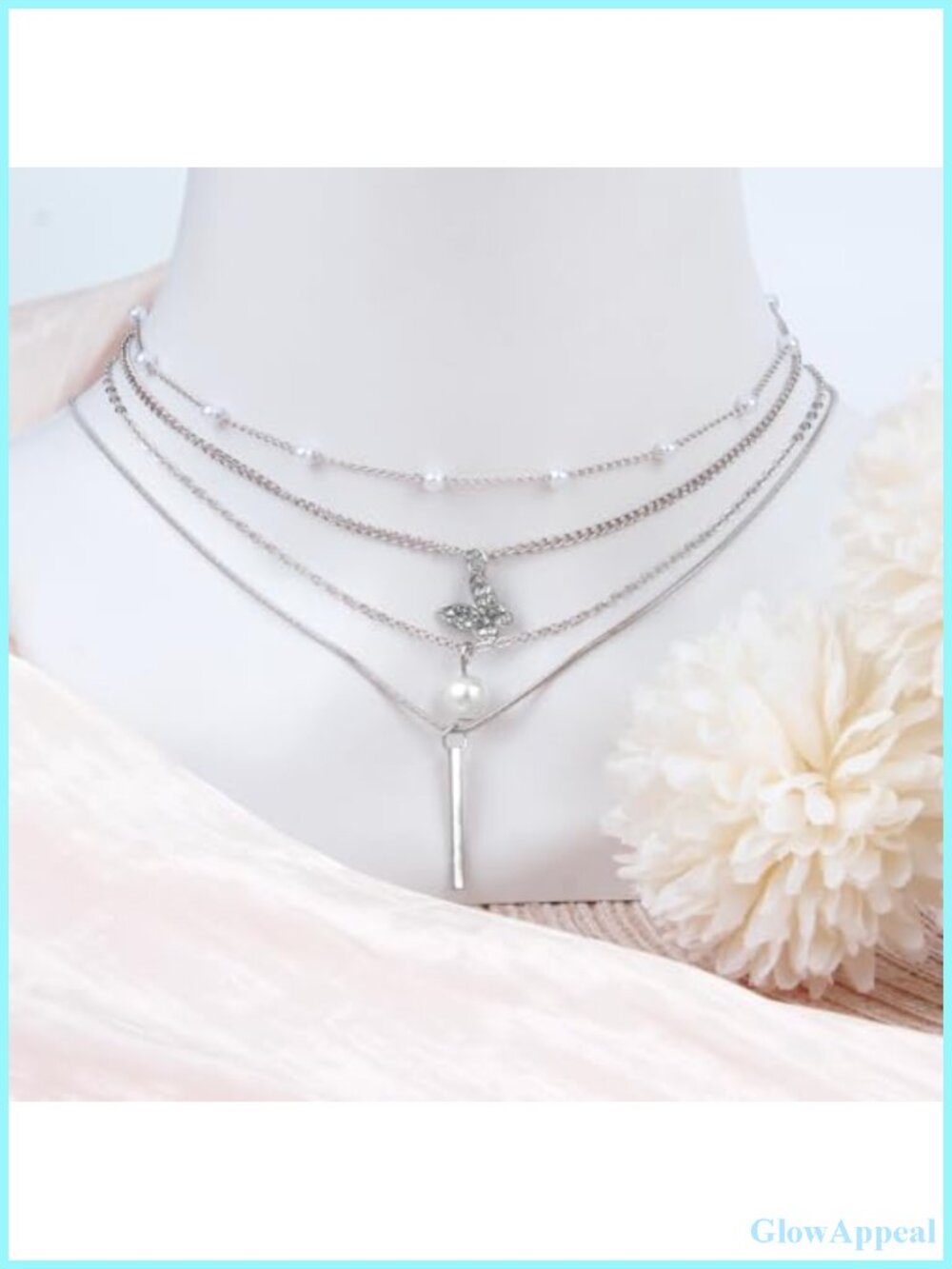 Y2K Necklace Set 18 Pc Stainless Steel Layered Pendant Necklaces for Women - Picture 5 of 6